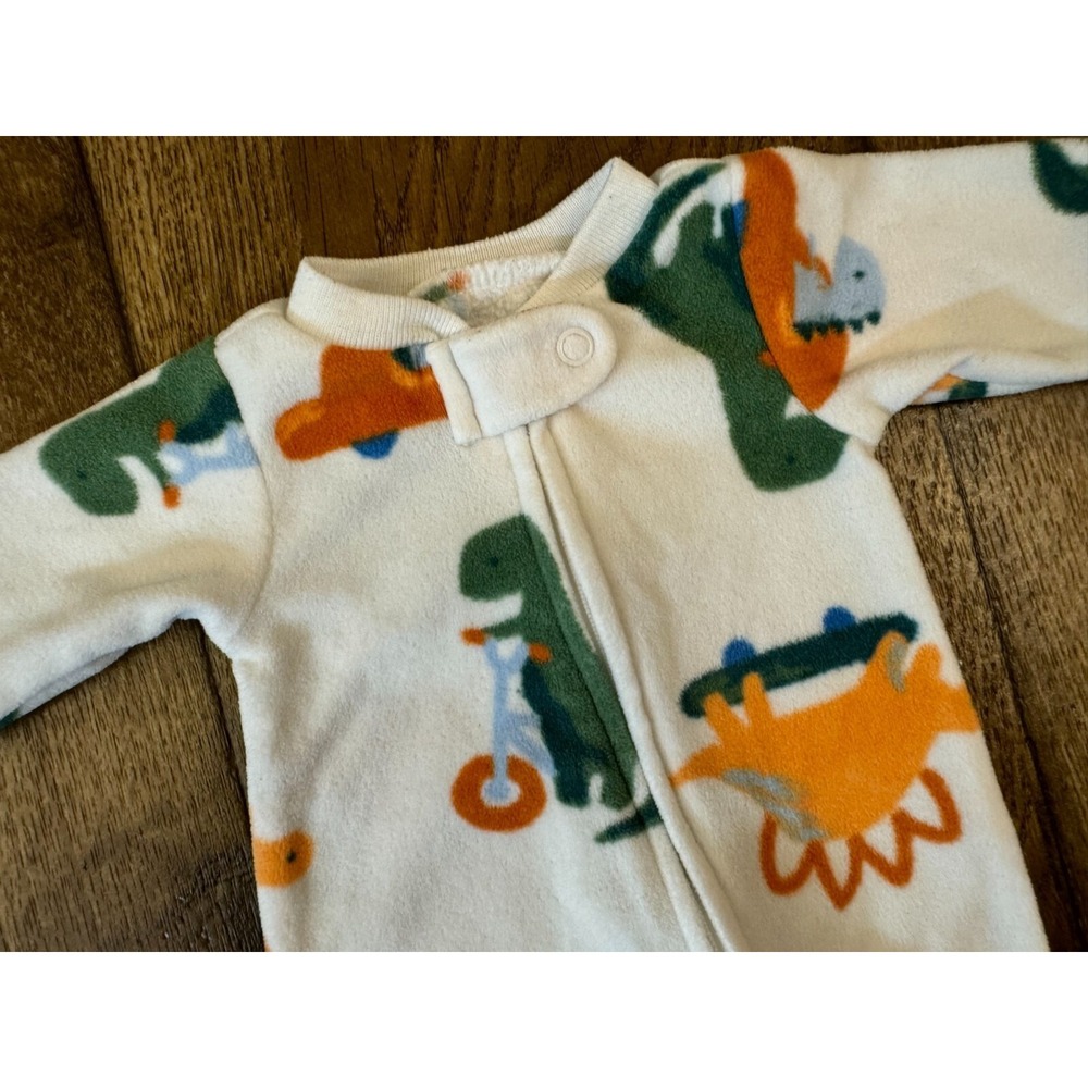 Carters Preemie Baby Boy Sleeper Outfit Romper Fleece Dinosaur Reborn